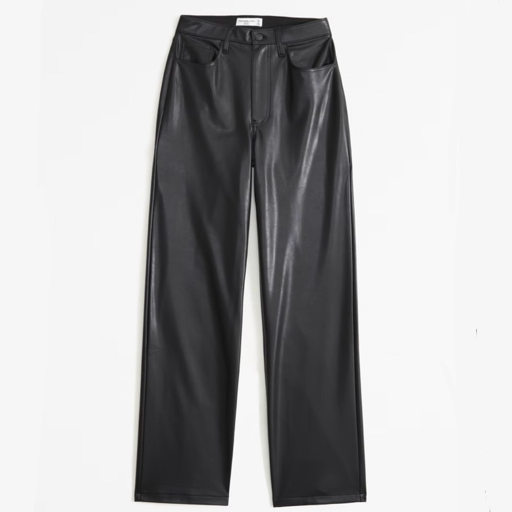 NWT Bleu Denim Anthropologie Black Faux Leather Pants - Picture 4 of 6